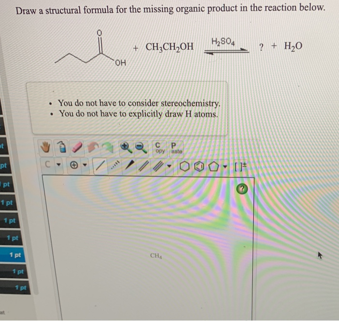 Solved Draw a structural formula for the missing organic | Chegg.com