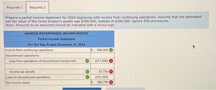 Solved Prepare A Partial Income Statement For 2024 Beginning Chegg Com   Image