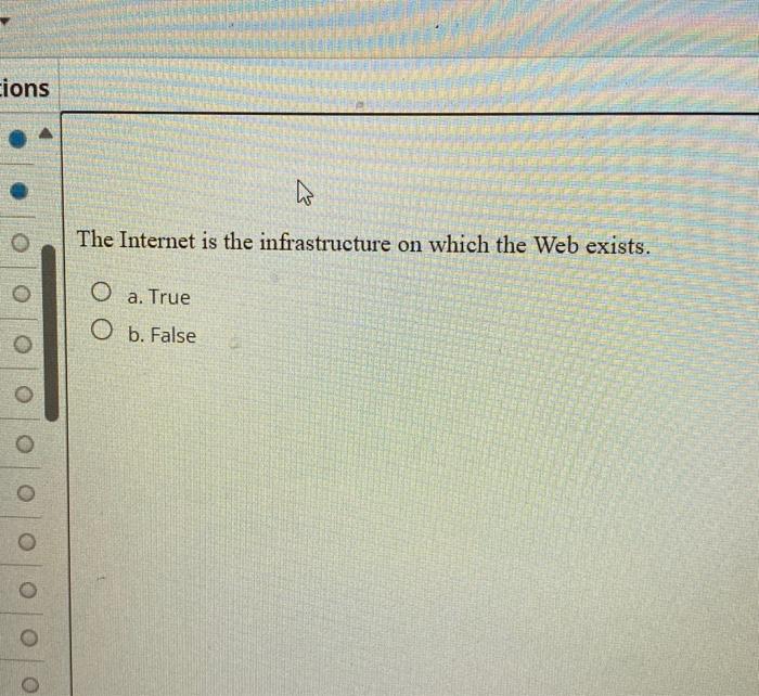 Solved The Internet Is The Infrastructure On Which The Web | Chegg.com