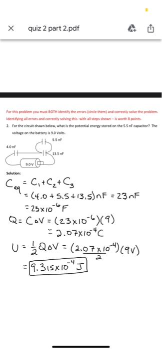 Solved х quiz 2 part 2.pdf For this problem you must BOTH | Chegg.com