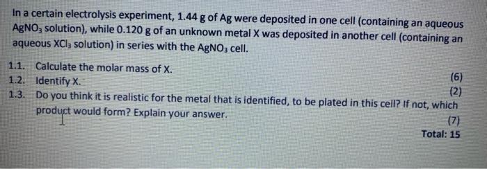 in a certain electrolysis experiment 4.36 g of zn