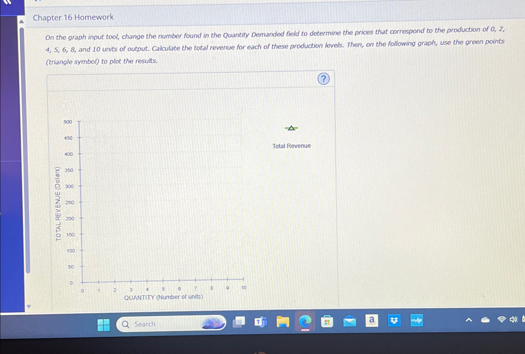 Chapter 16 ﻿HomeworkOn the graph input tool, change | Chegg.com