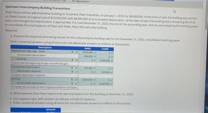 Solved Fason Upstream Intercompany Building Transactions | Chegg.com