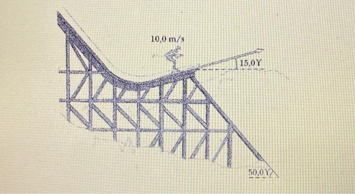 Solved A skier moves up the ski jump ramp at a speed of 10 | Chegg.com