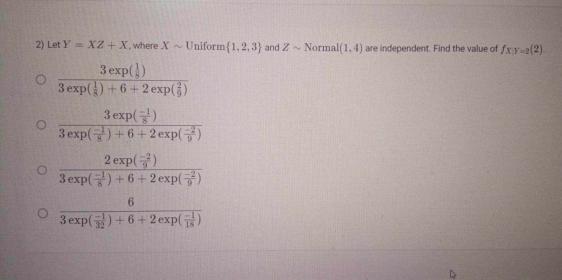 Solved 2 Let Yxzx Where X∼uniform 123 And 0703