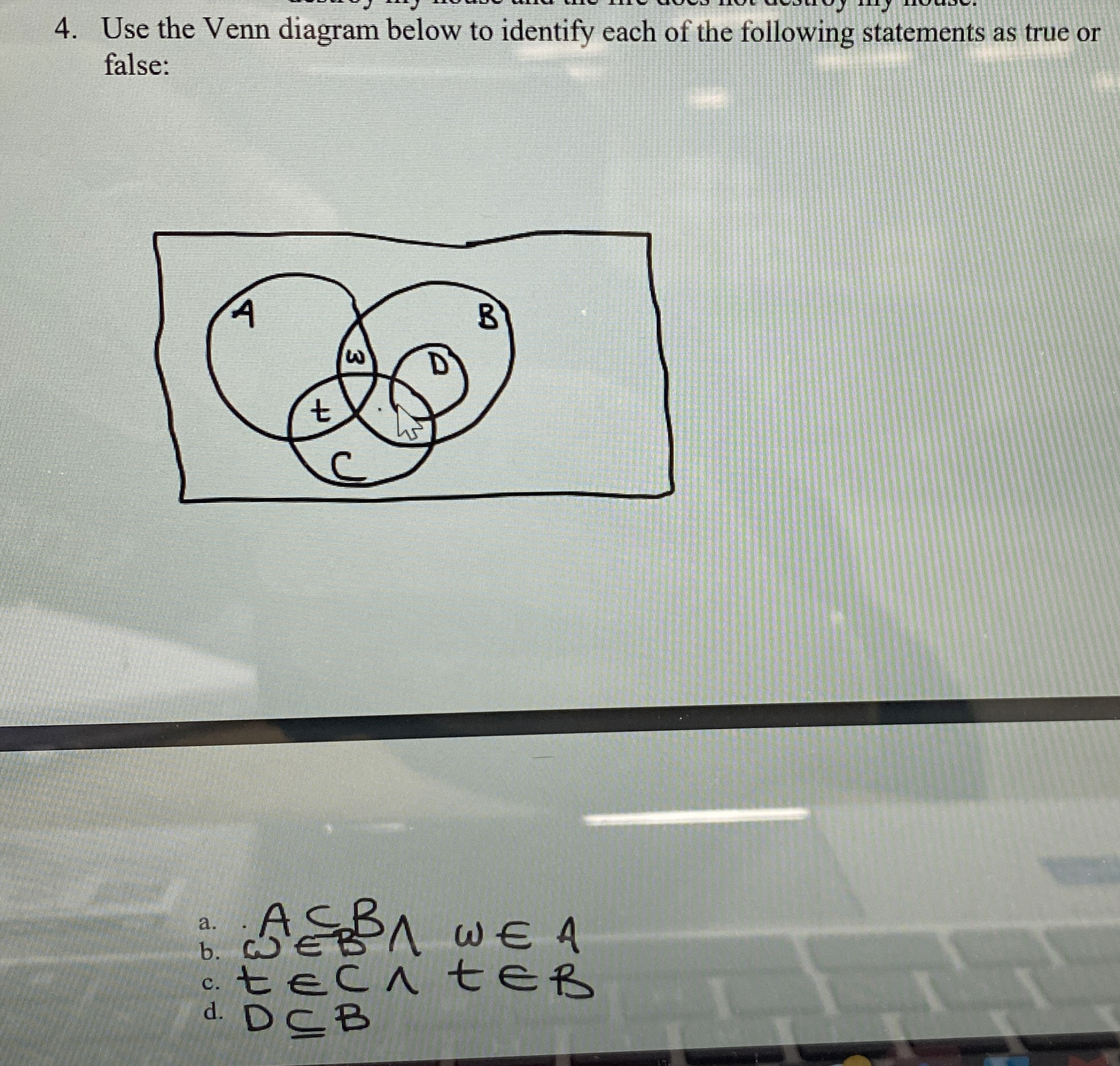 Solved by an EXPERT Use the Venn diagram below to identify each of the ...