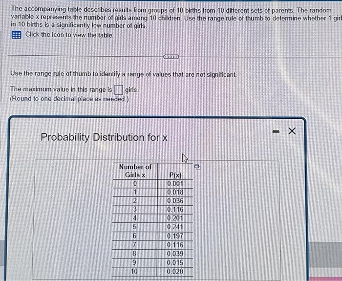 Solved The accompanying table describes results from groups | Chegg.com