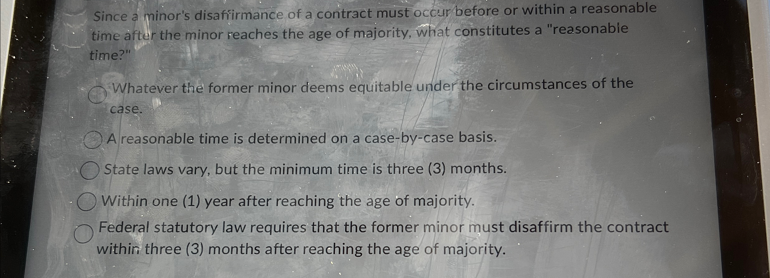 Solved Since a minor's disaffirmance of a contract must | Chegg.com