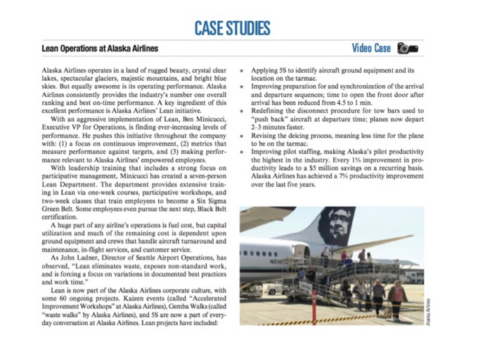 Solved CASE STUDIES Lean Operations at Alaska Airlines V