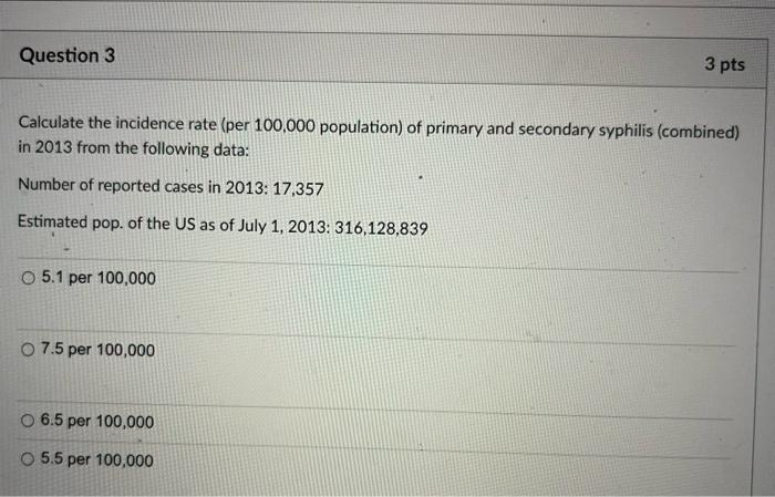 Solved Calculate the crude death rate (per 100,000 ) from | Chegg.com