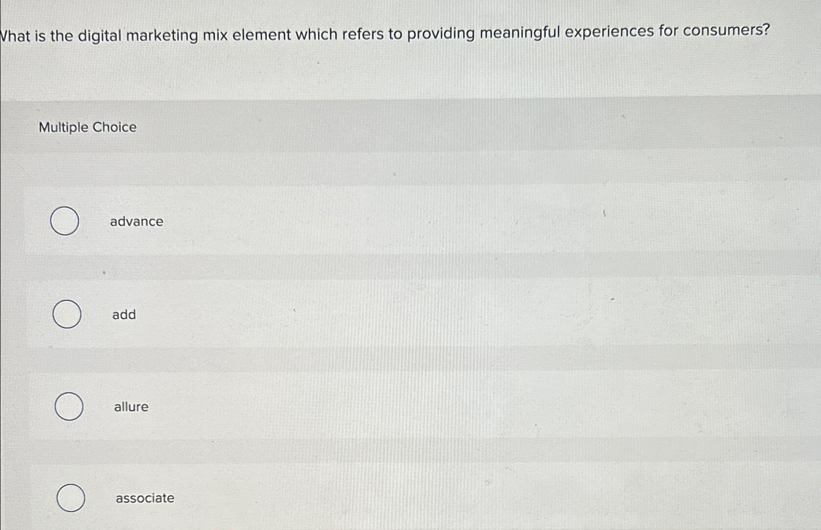 Solved What is the digital marketing mix element which | Chegg.com