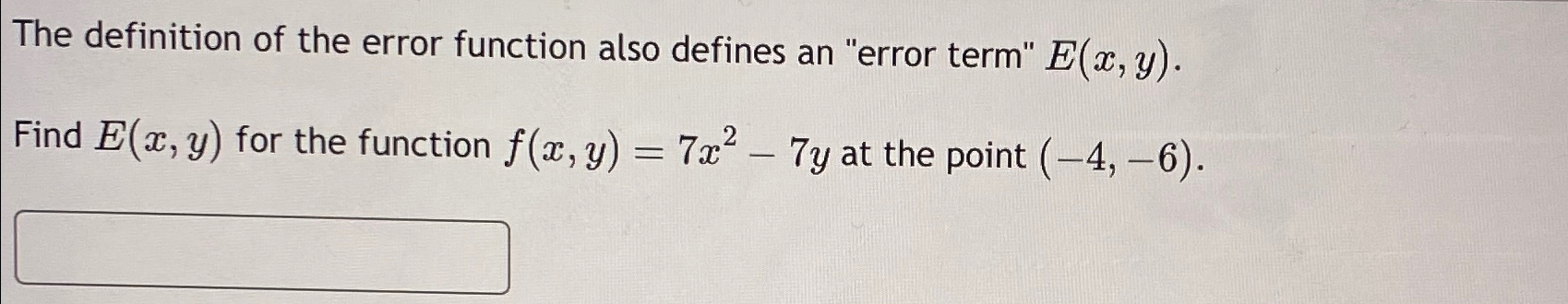 Solved The definition of the error function also defines an | Chegg.com