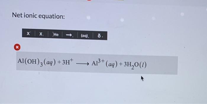 Solved Solid Aluminum Hydroxide Reacts With A Solution Of 7779