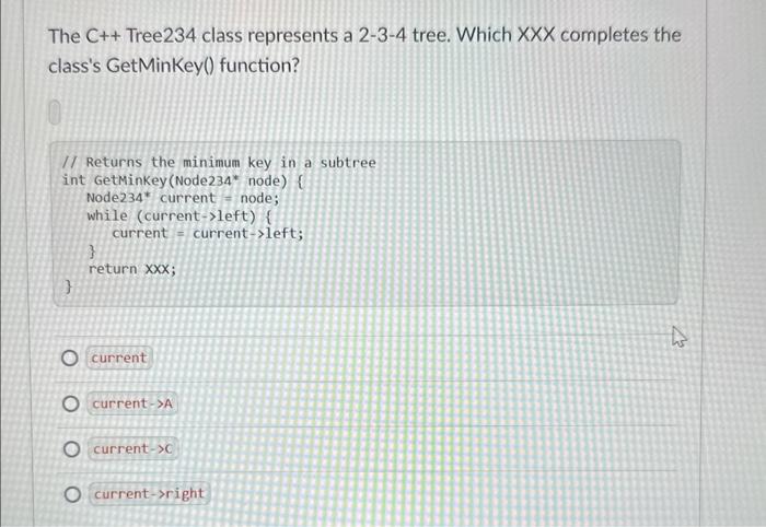 Solved The C++ Tree234 class represents a 2-3-4 tree. Which | Chegg.com