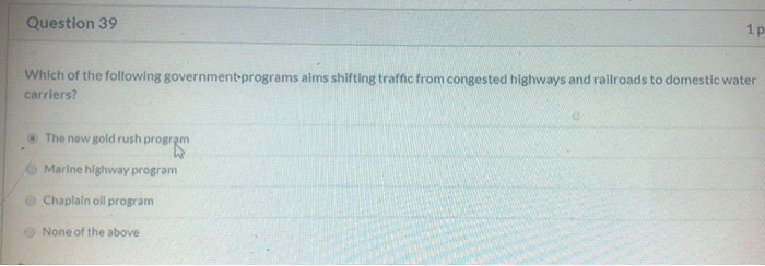 Solved Question 36 1 pts Which of the following geographical | Chegg.com
