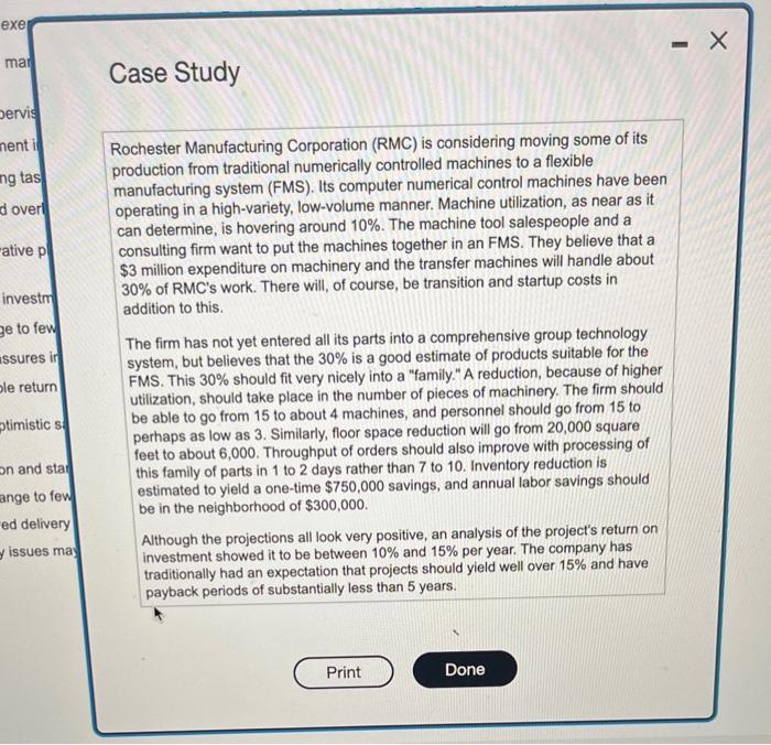 rochester manufacturing process decision case study