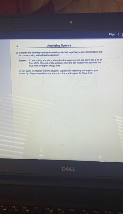 Solved FA 244 74 Analyzing Spectra Consider the following | Chegg.com