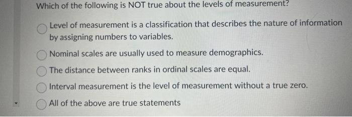 Solved Which of the following is NOT true about the levels | Chegg.com