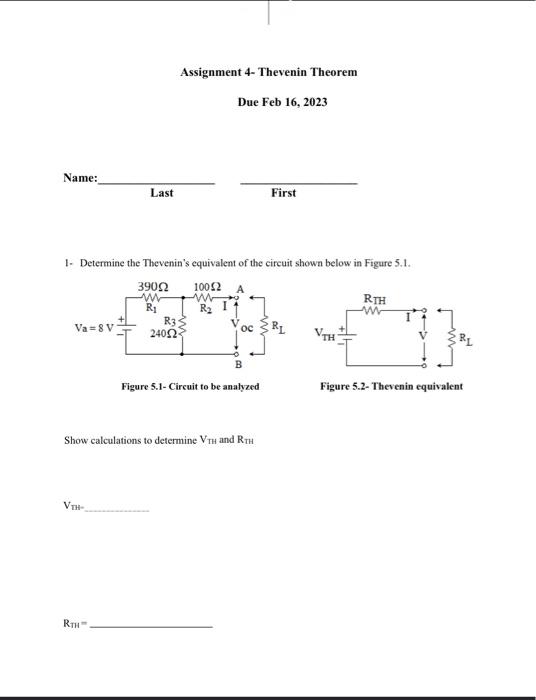 Solved 1. Determine the Thevenin's equivalent of the circuit | Chegg.com