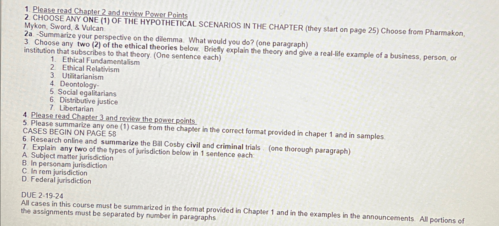 Solved Please read Chapter 2 ﻿and review Power PointsCHOOSE | Chegg.com