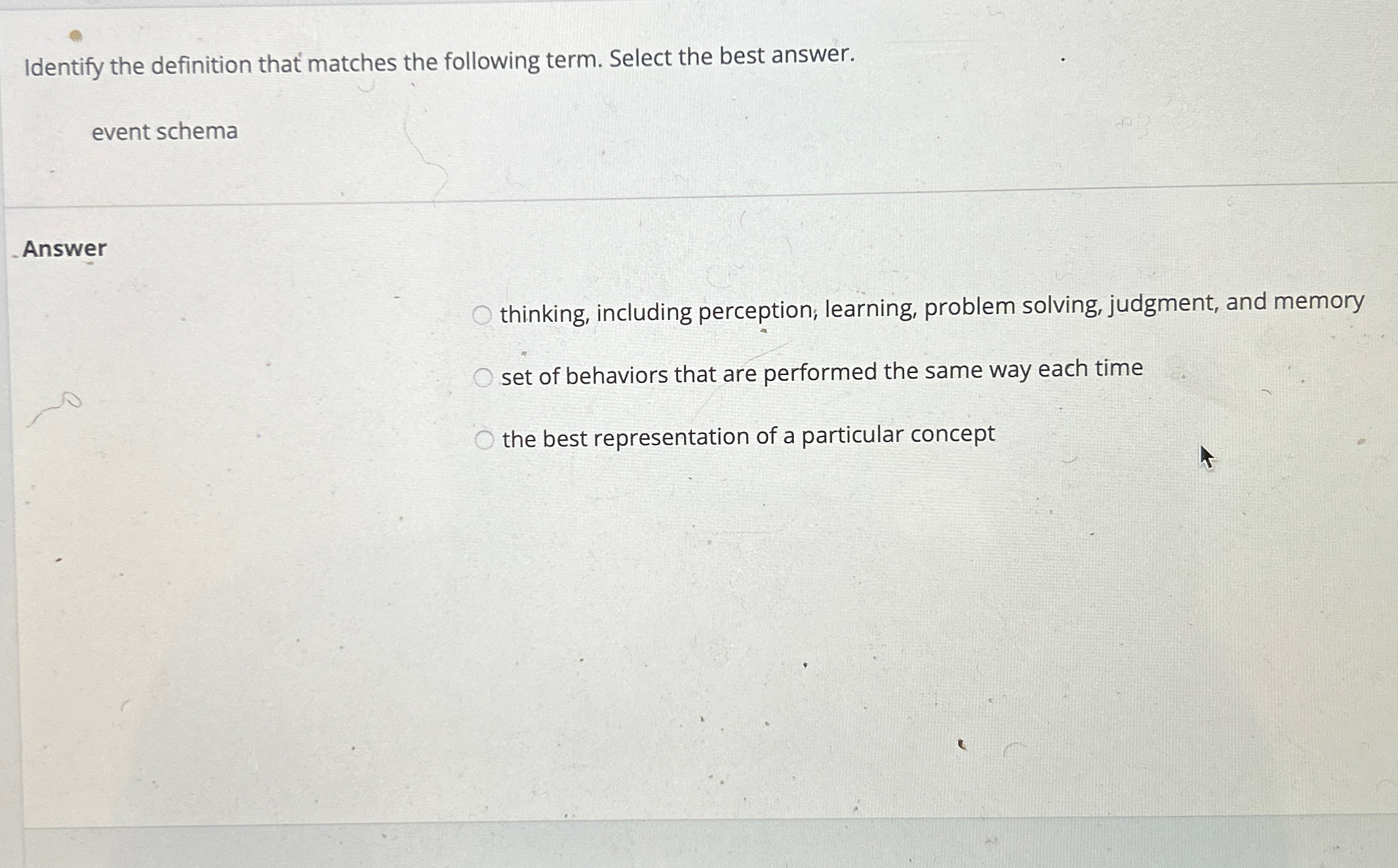 Solved Identify the definition that matches the following | Chegg.com