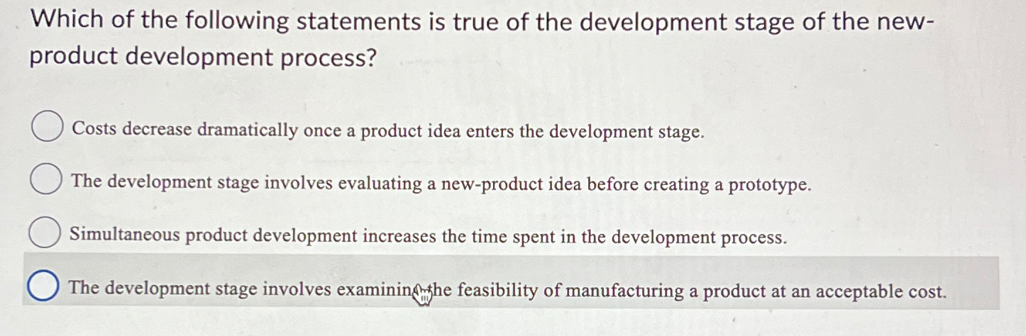 Solved Which of the following statements is true of the | Chegg.com