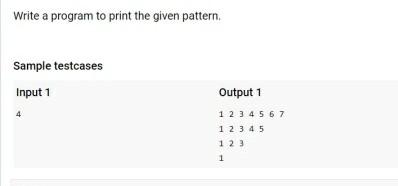 Write A Program To Print The Given Pattern Sample | Chegg.com