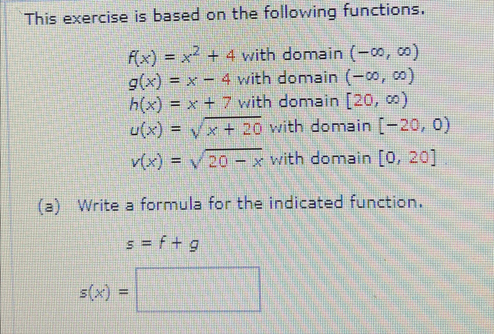 Solved This exercise is based on the following | Chegg.com