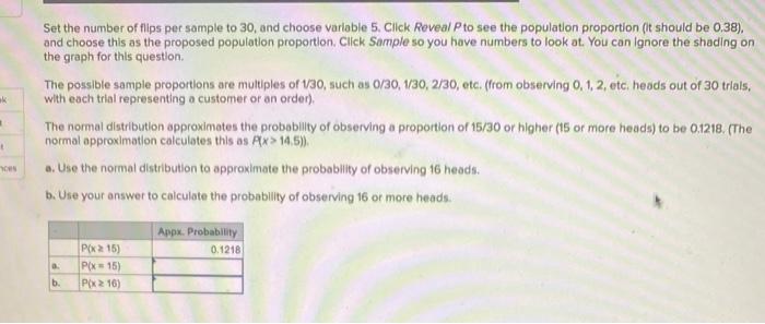 Solved Set The Number Of Flips Per Sample To 30, And Choose | Chegg.com