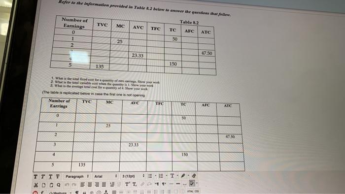 Solved Refer to the information provided in Table 8.2 below | Chegg.com