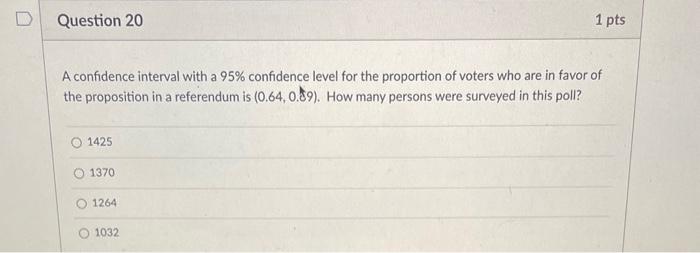 Solved A confidence interval with a 95% confidence level for | Chegg.com