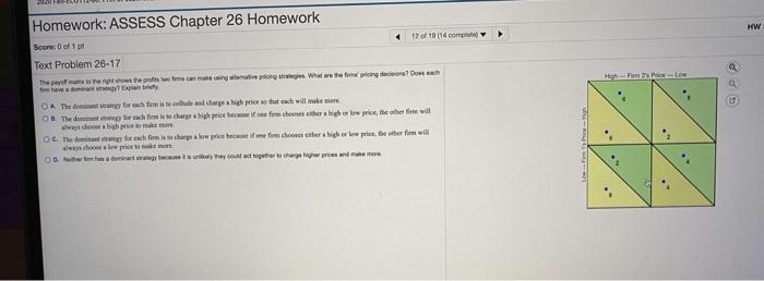 Solved Homework: ASSESS Chapter 26 Homework HW Score of 1 | Chegg.com
