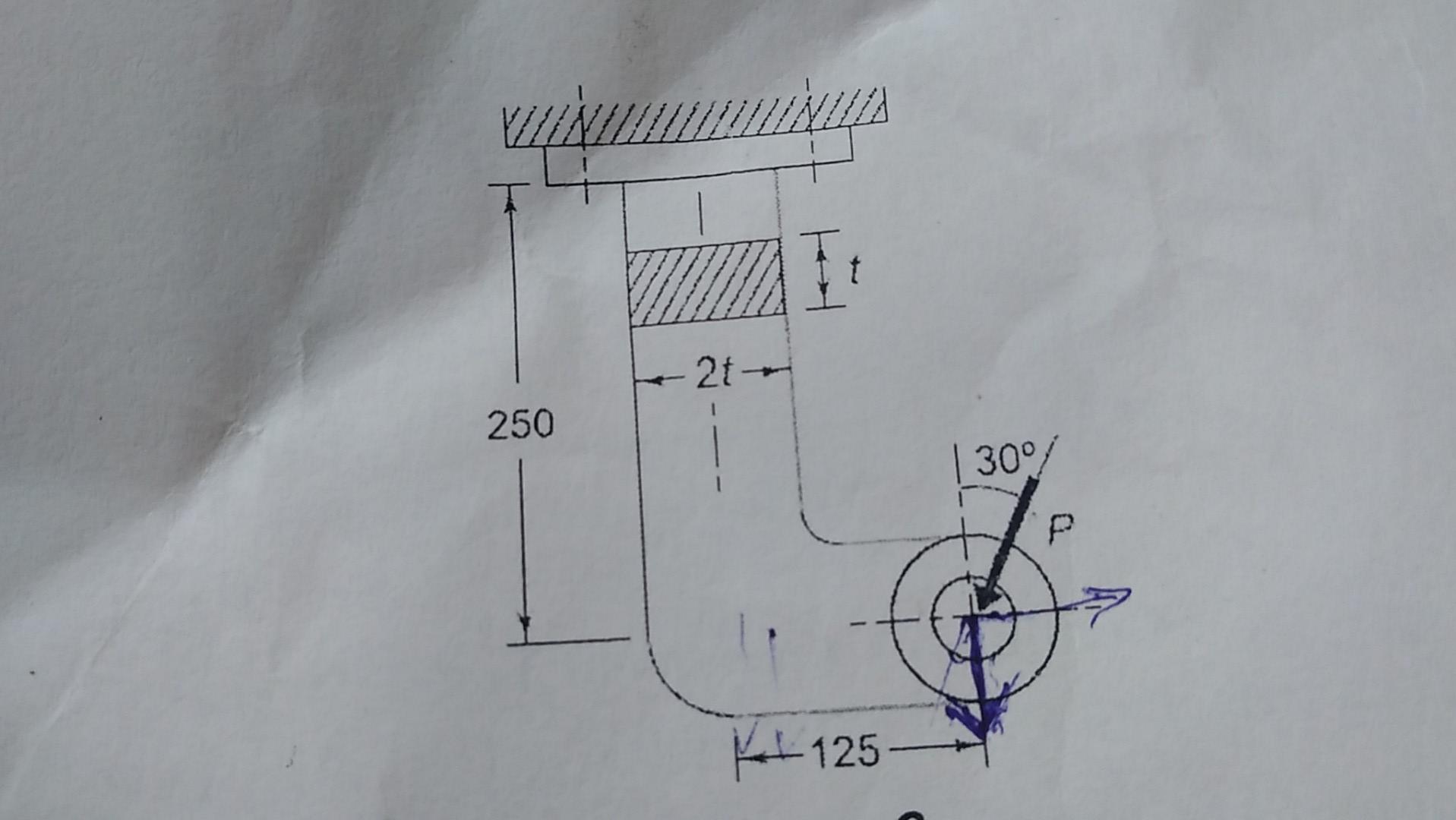 Answered: A bracket, made of steel (oy=220 N/mm2)…