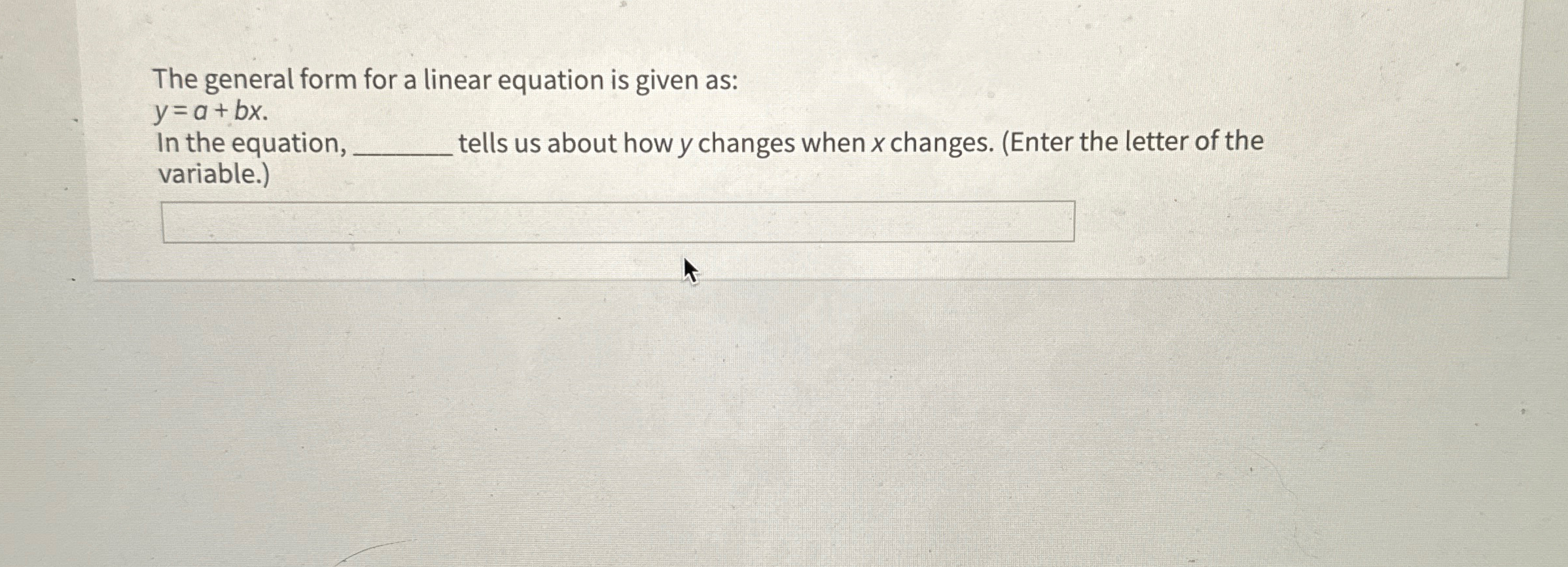 Solved The general form for a linear equation is given | Chegg.com