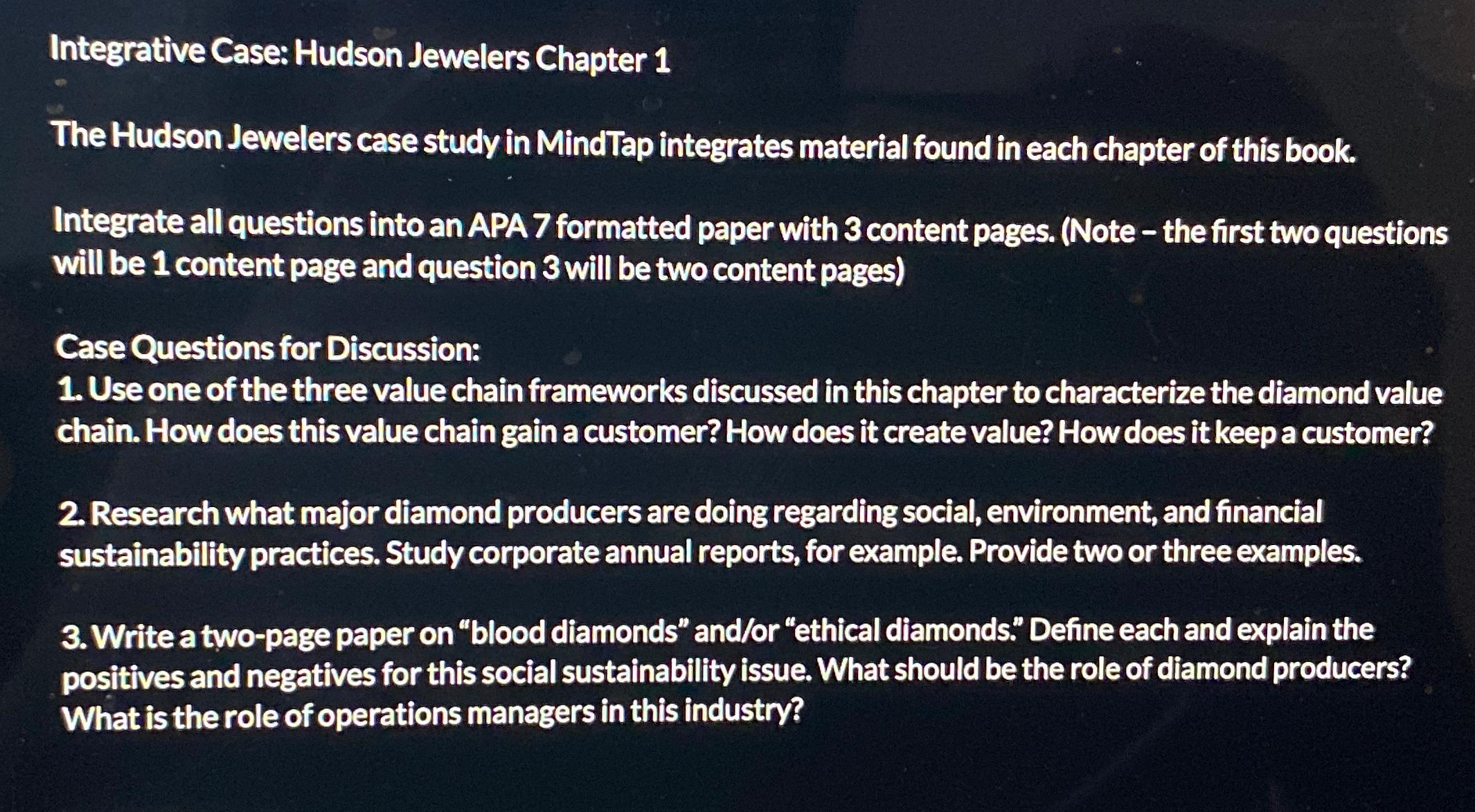 hudson jewelers case study answers