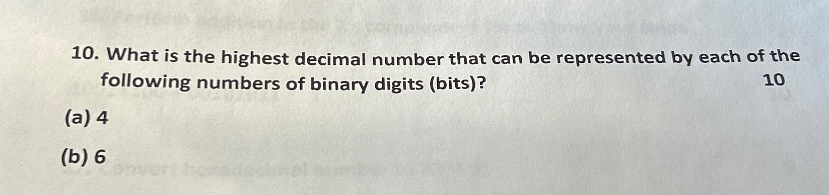 which of the following decimal numbers is the greatest