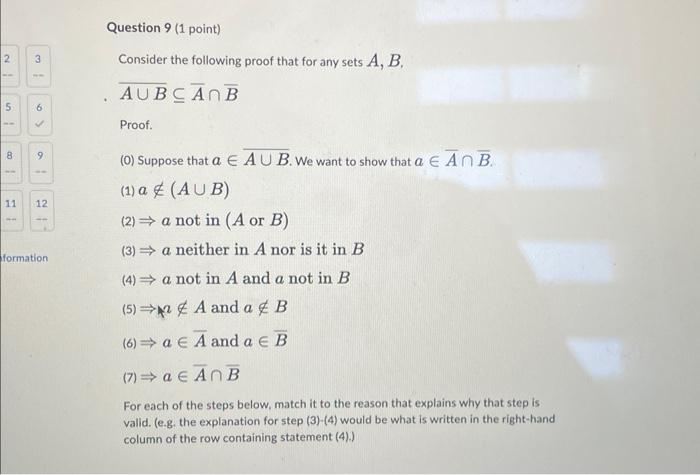 Solved Consider the following proof that for any sets A,B, | Chegg.com