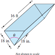 Solved: Volume A trough is 16 feet long (see figure). Its cross ...