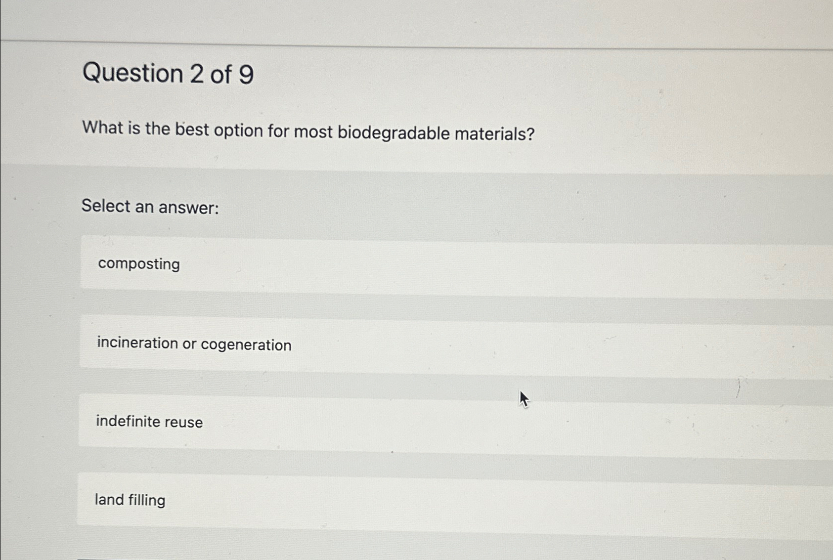 Solved Question 2 ﻿of 9What is the best option for most | Chegg.com