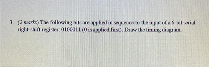 Solved 3. (2 marks) The following bits are applied in | Chegg.com
