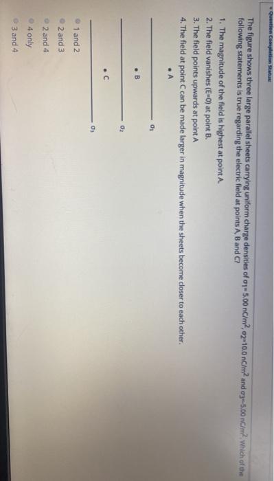 Solved Question completion Status The figure shows three | Chegg.com