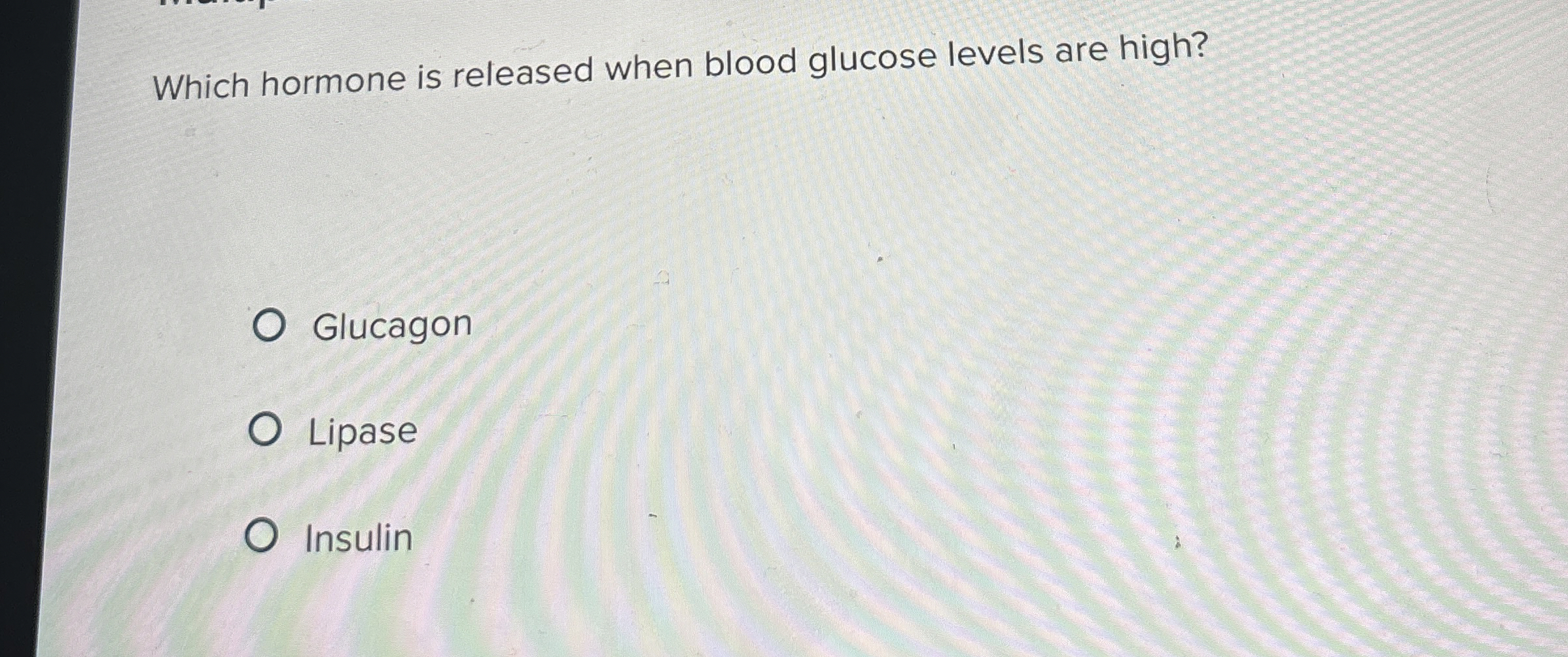 Solved Which hormone is released when blood glucose levels