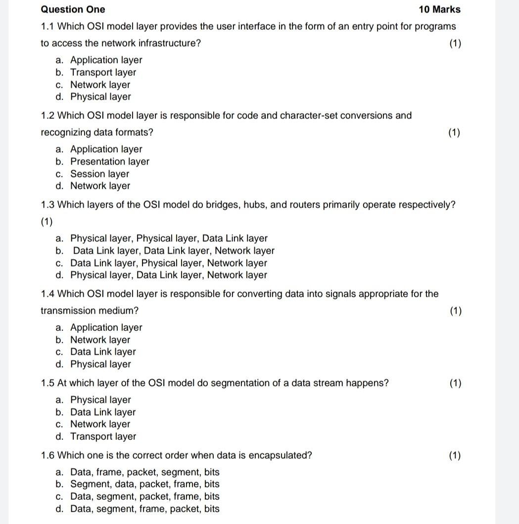 Solved 1 1 Which OSI Model Layer Provides The User Interface Chegg solved-1-1-which-osi-model-layer-provides-the-user-interface-chegg