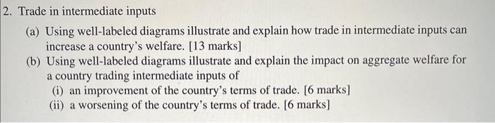 Solved Trade in intermediate inputs (a) Using well-labeled | Chegg.com