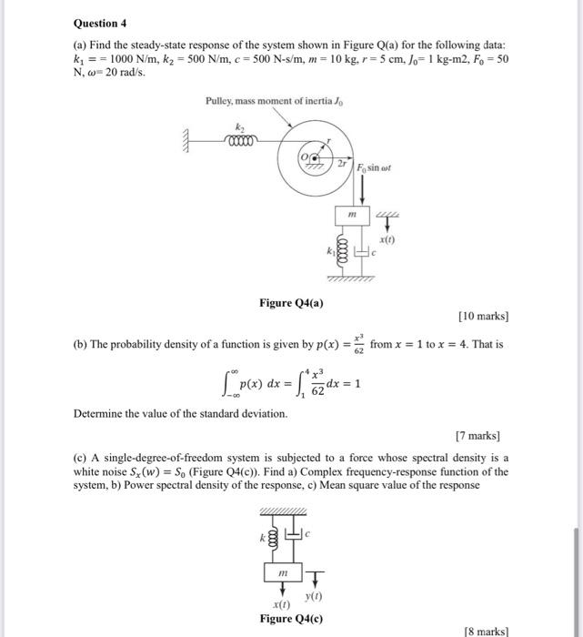 Solved Question 4 (a) Find The Steady-state Response Of The | Chegg.com