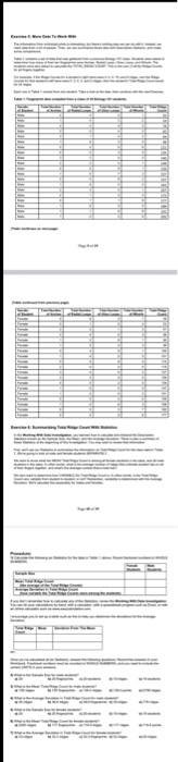 Exercise 7: Summarizing Total Ridge Count With a | Chegg.com
