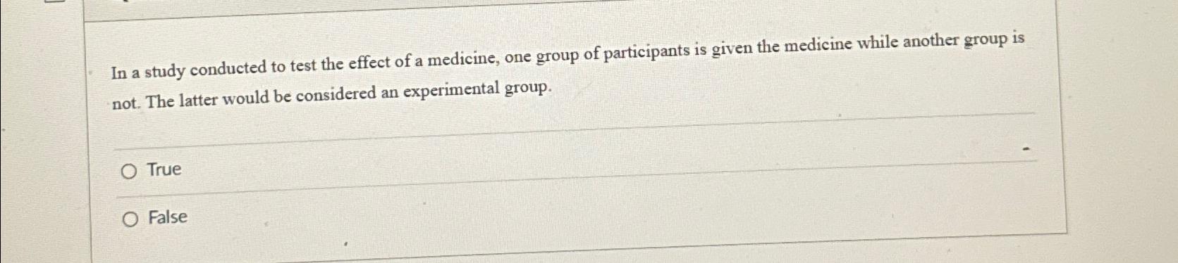 Solved In a study conducted to test the effect of a | Chegg.com