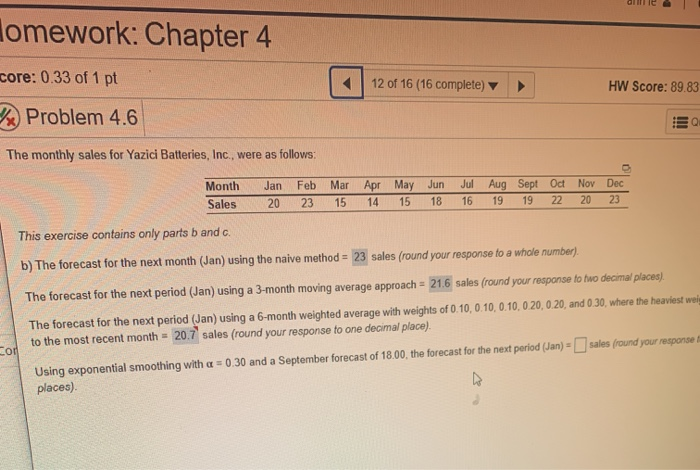 Solved alle Homework: Chapter 4 core: 0.33 of 1 pt 12 of 16 | Chegg.com