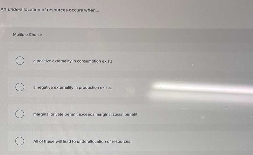 Solved An underallocation of resources occurs | Chegg.com