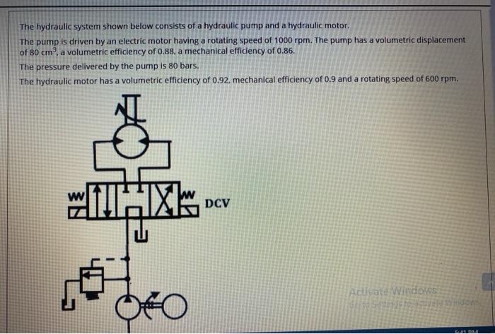 Solved The Hydraulic System Shown Below Consists Of A | Chegg.com